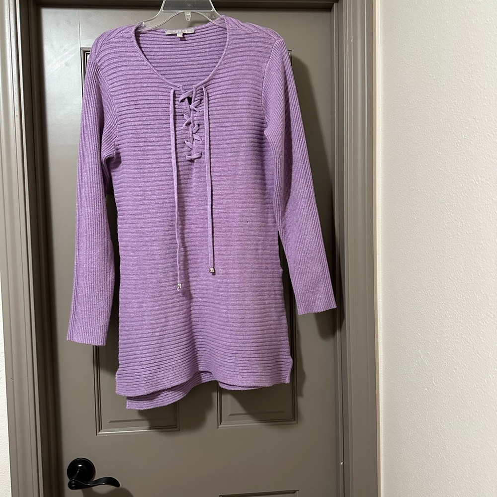 Cyrus Deep Lavender Purple Sweater Tunic or mini dress Size L
